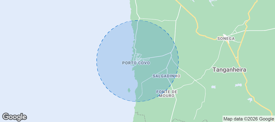 Porto Covo Airbnb map